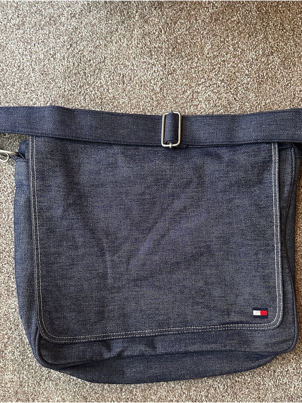 Tommy Hilfiger Dark Blue Denim Crossbody Messenger Bag